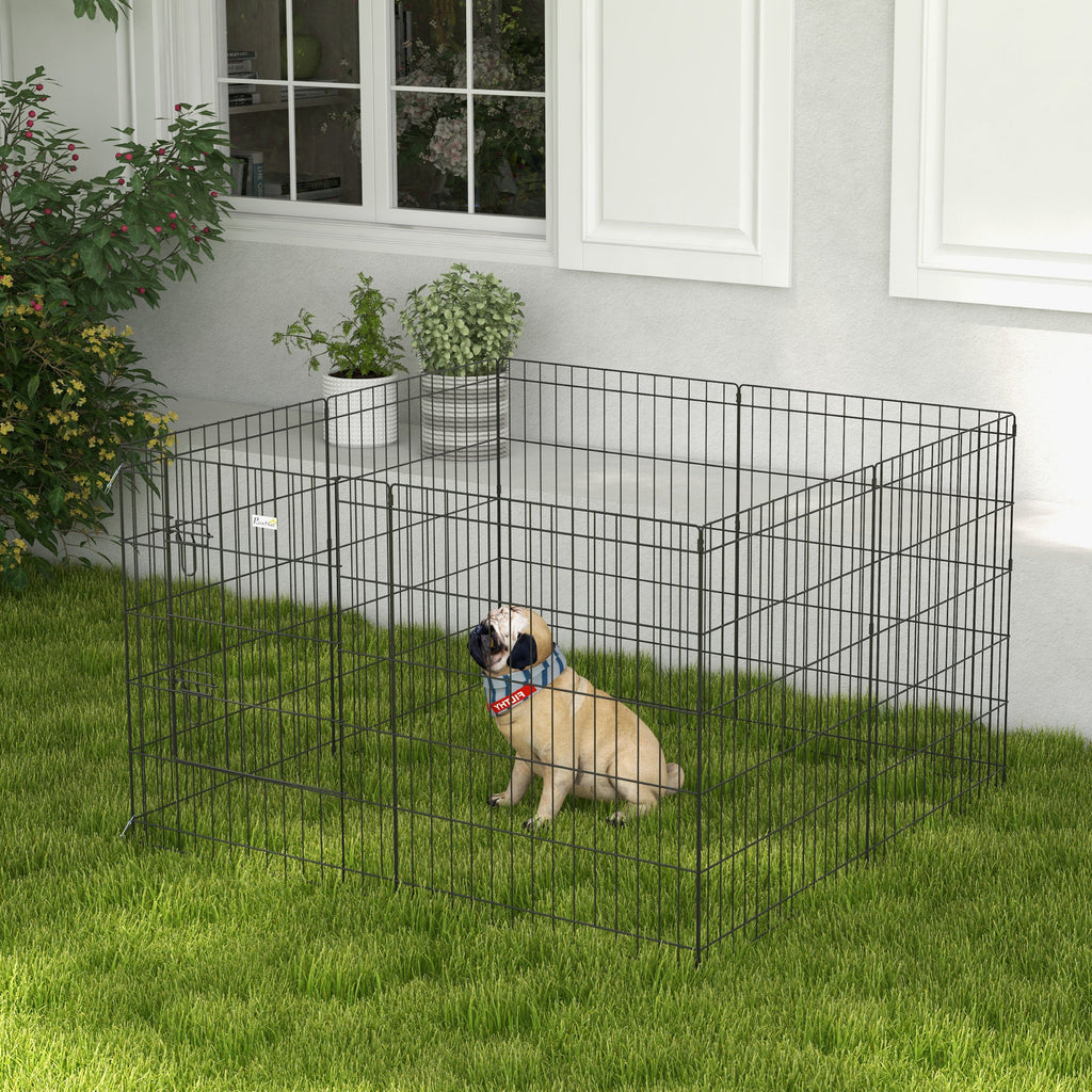 Parc enclos modulable pour chiens lapins rongeurs clôture pour petits animaux intérieur et extérieur 61 x 76 cm noir-1