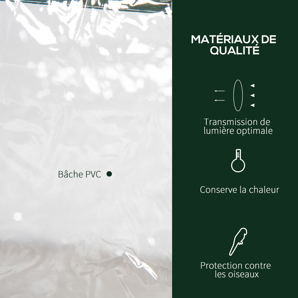Serre de jardin avec étagères 3 niveaux, serre de balcon, bâche renforcée PVC, châssis en acier, porte zippée enroulable, pour légumes plantes fleurs, 69 x 49 x 125 cm, transparent-3