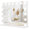 Miroir Maquillage Hollywood 58 x 48 cm, Miroir Coiffeuse LED, 15 Ampoules, 3 Modes d'Éclairage, Port USB de Charge-0