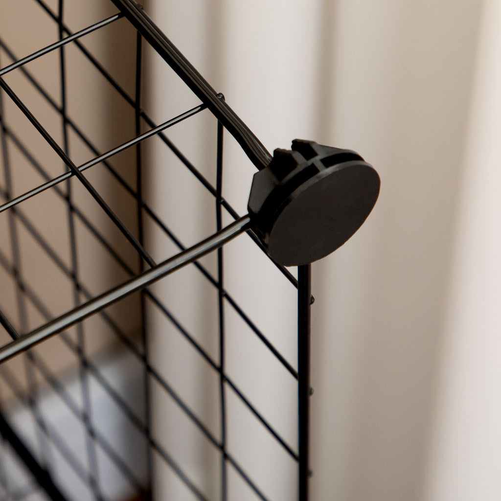 Étagère cube modulable DIY avec 9 compartiments en treillis métallique pour salon, chambre à coucher, noir-7