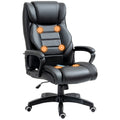 Fauteuil de bureau massant  fauteuil bureau ergonomique grand confort hauteur réglable fonction dossier à bascule revêtement synthétique noir-0