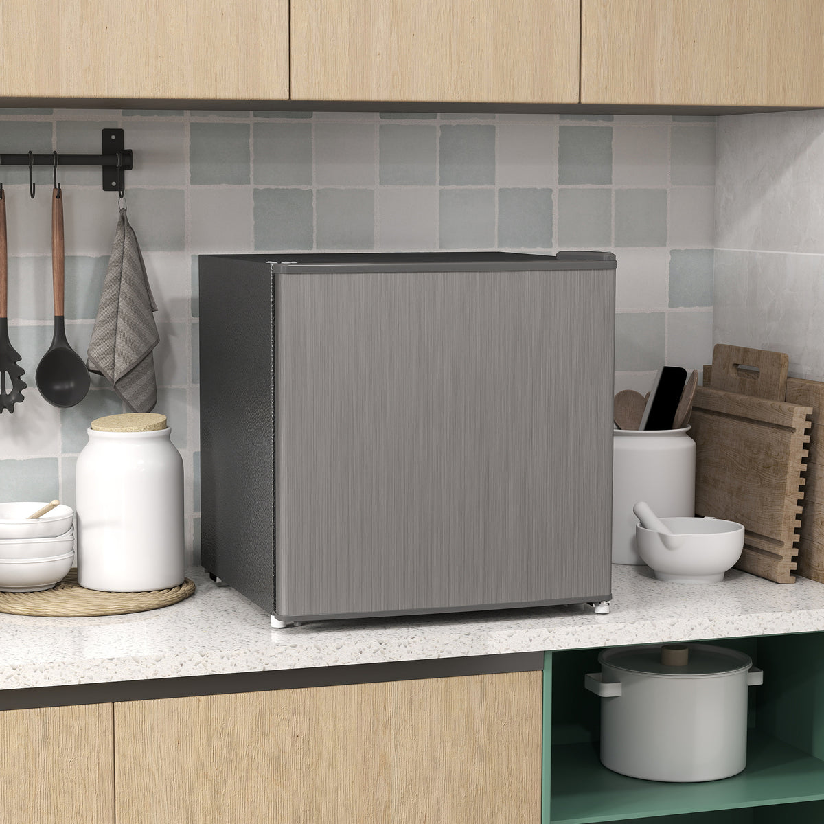 Mini congélateur Température Réglable de -14 à -24°C Compact 35L - Porte réversible Classe E - 47x44,2x48,8cm - Gris-9