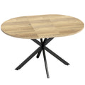 Table à manger extensible ovale pour 4 à 6 personnes, table de cuisine avec rallonge 100-135 cm, effet bois naturel-0