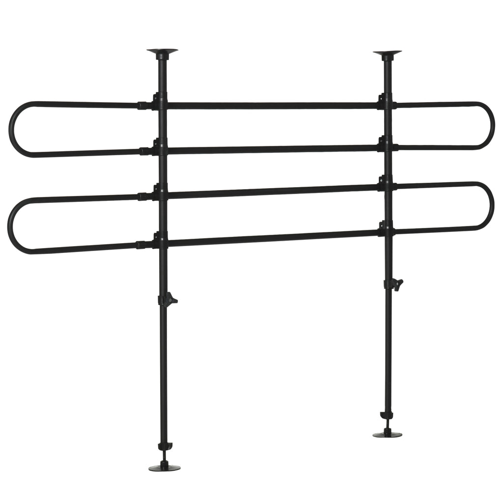 Grille de séparation pour chien universel, barrière de sécurité extensible pour animaux de compagnie, en acier noir-0