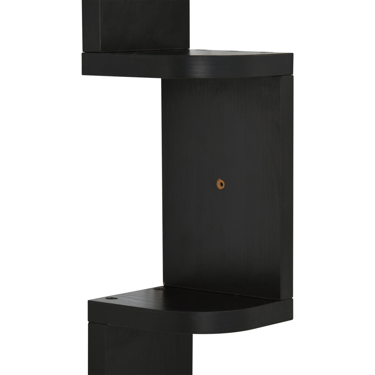 Étagère d'angle Murale à 5 Niveaux Hauteur 120 cm Forme de Zigzag en Bois Noire-7
