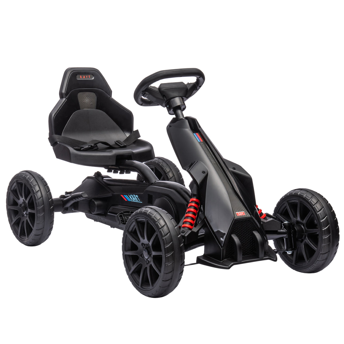 Kart à pédales pour enfants avec siège ajustable 4 positions et roues en EVA 100 x 58 x 58,5 cm noir-0
