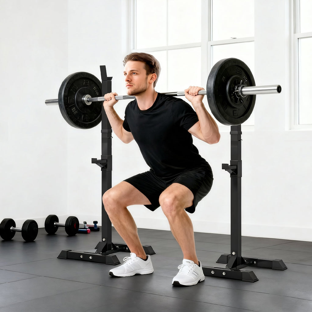 Support de musculation entrainement pour barre longue haltère charge max. 150 Kg