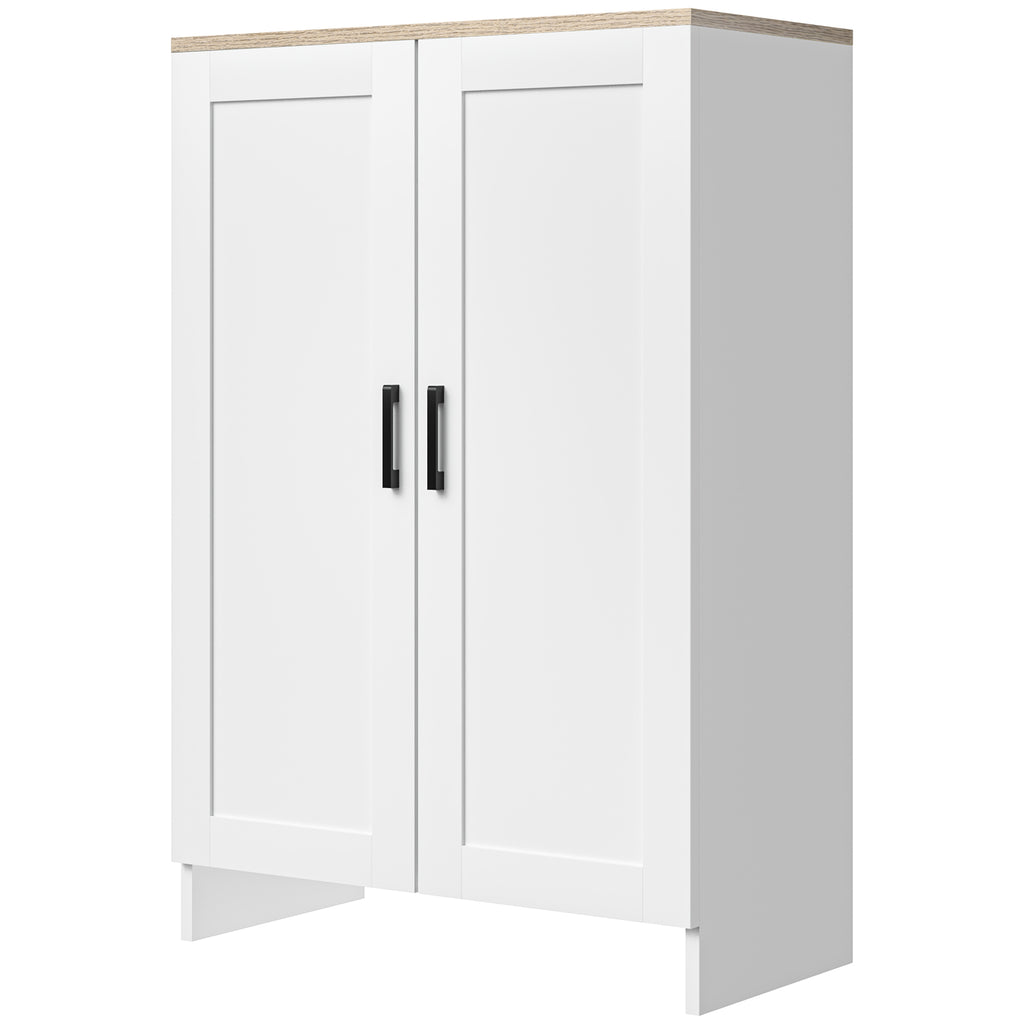 Buffet meuble cuisine rangement avec placard à portes et étagères réglables, 60 x 30 x 90 cm, blanc-3
