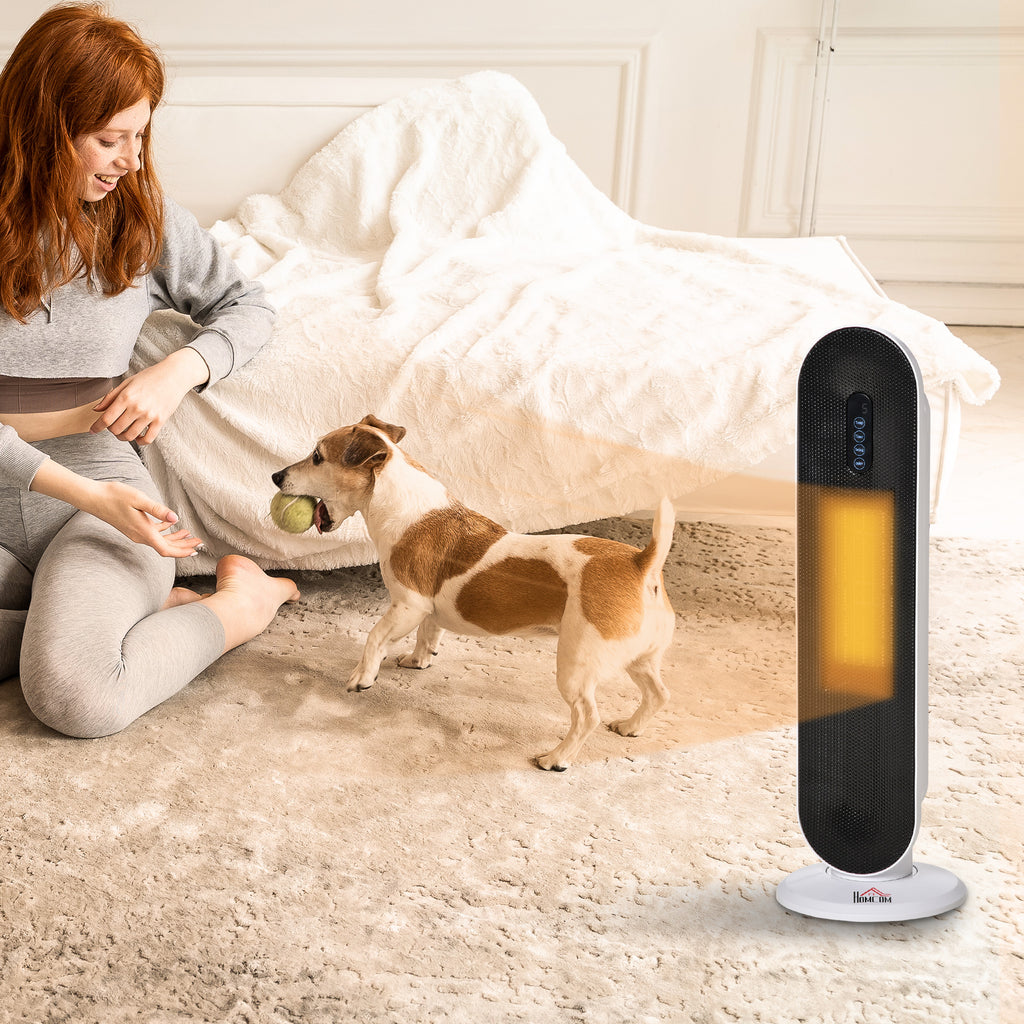 Chauffage soufflant oscillant 1200/2000 W - mini radiateur céramique PTC - télécommande incluse - chauffage d'appoint-1