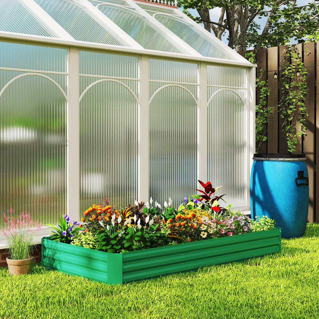 Jardinière extérieure carré potager galvanisée avec bordure de sécurité et fond ouvert 240 x 120 x 30 cm vert-8