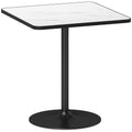 Table à manger pour 4 personnes table de cuisine style moderne avec plateau effet marbre et base ronde, 70 x 70 cm, blanc-0