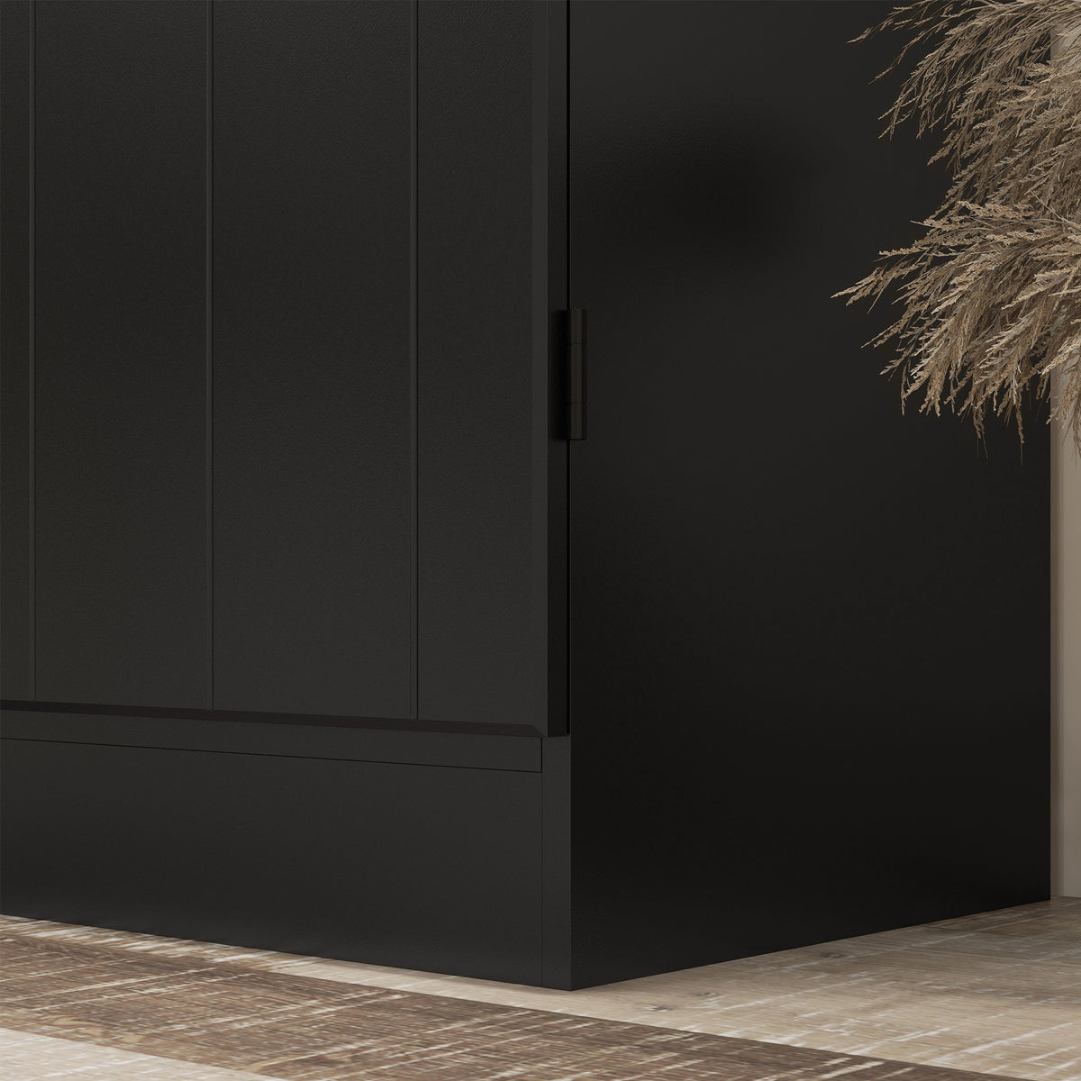 Buffet haut cuisine, armoire de cuisine avec 4 portes à 6 niveaux et étagères réglables, 76 x 40 x 176,7 cm, noir-8