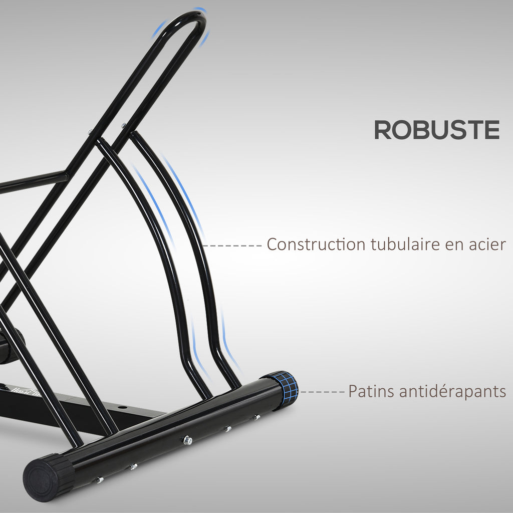 Râtelier 2 vélos modulable dim. 54L x 60l x 57H cm acier époxy noir-4