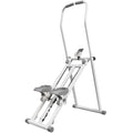 Stepper d'Escalier Pliable, 3 Niveaux de Résistance, Hauteur Réglable, Écran LCD, Charge 150 kg, 90x50x133cm, Blanc-0