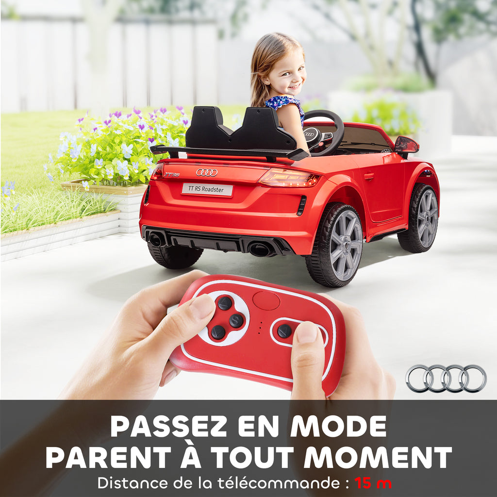 Véhicule électrique Enfant TT RS 12 V 30 W V. Max. 3 Km/h télécommande Effets sonores + Lumineux Rouge-4