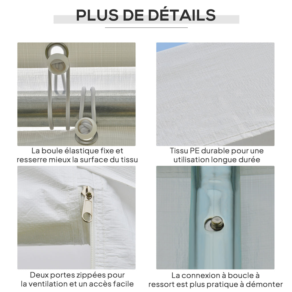 Tonnelle de jardin 3 x 6 m tente de réception avec 4 parois 3 fenêtres de chaque côté barnum pour fête mariage blanc-6