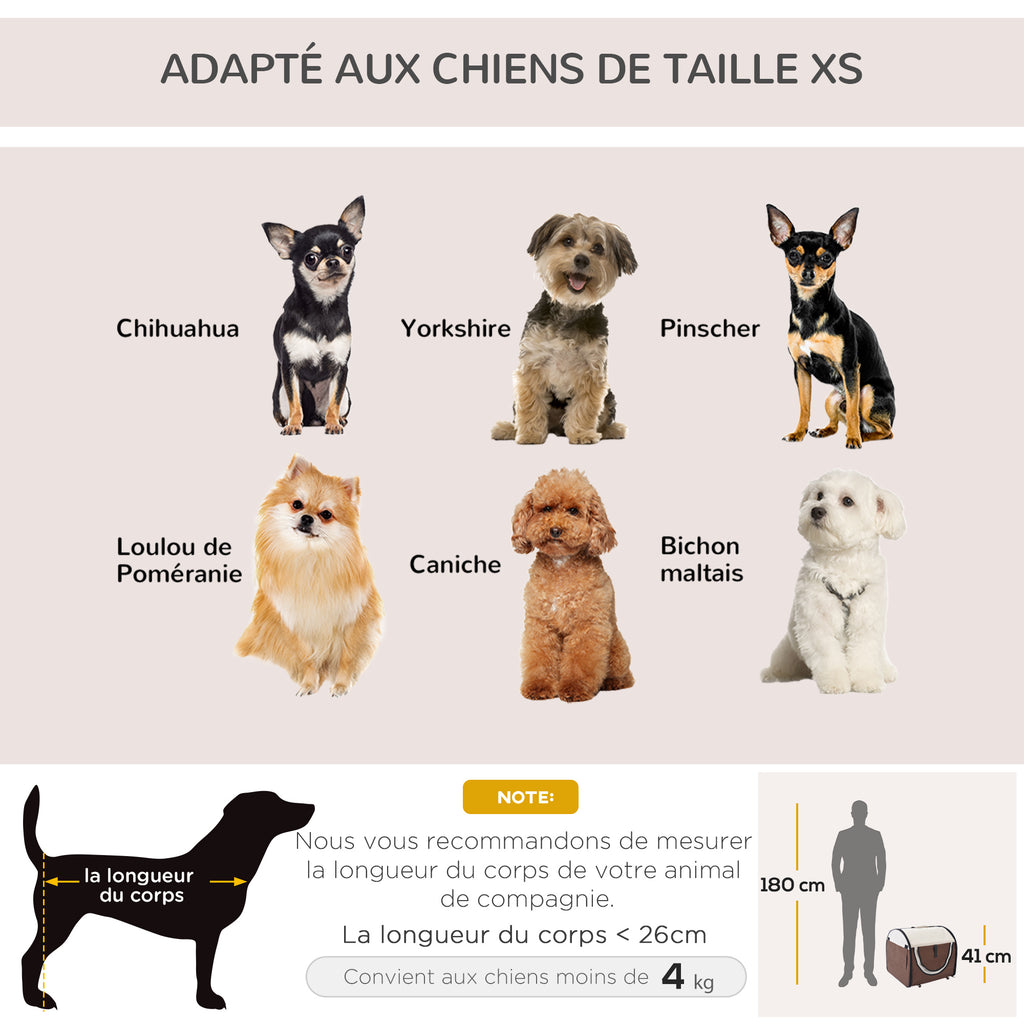 Sac de transport pour chien et chat caisse de transport pliable pour animaux adaptée à la voiture grand confort respirant avec coussin amovible 46 x 36 x 41 cm-6