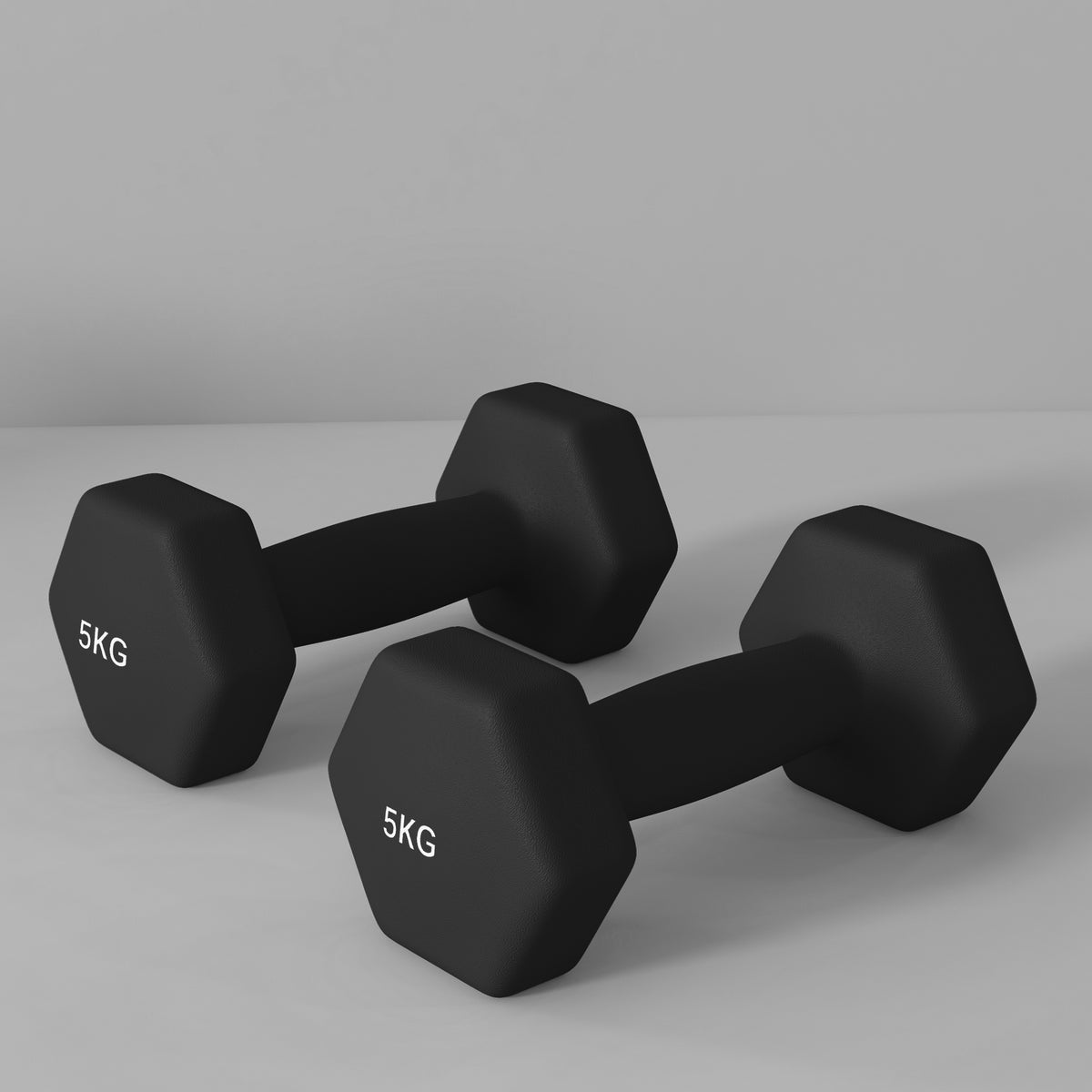 Lot de 2 haltères hexagonales avec poignée antidérapante pour l'entraînement à la maison, 2 x 5kg, noir-8