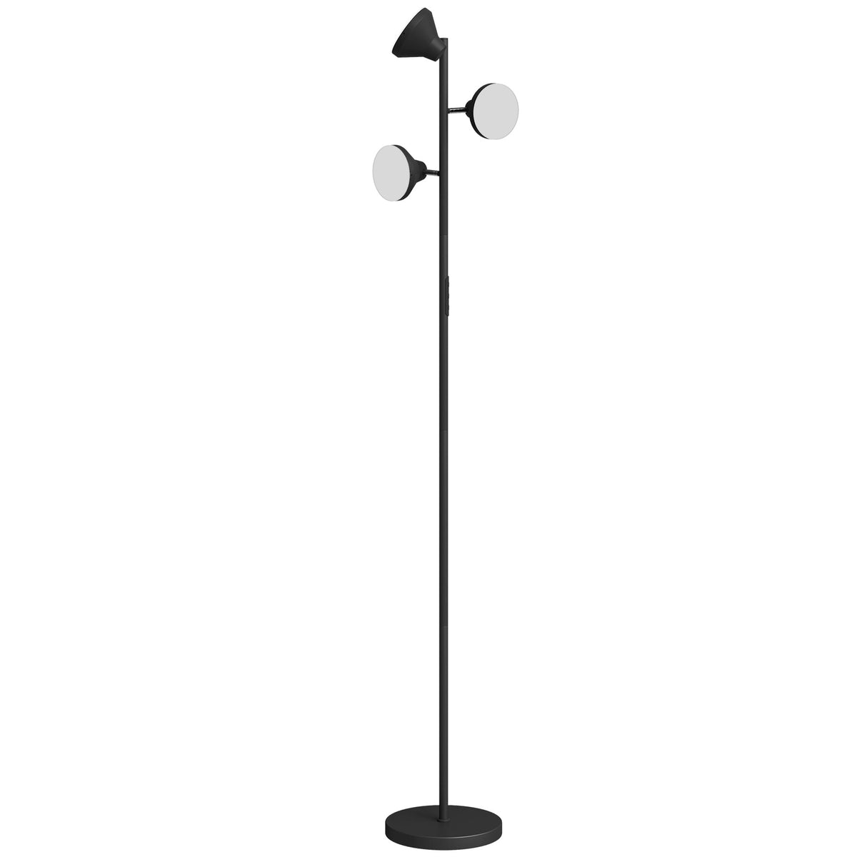 Lampadaire LED lampadaires sur pied salon dimmable 2700K-6000K 4150 lm 3 têtes rotatives Ø 25 x 170 cm noir-0