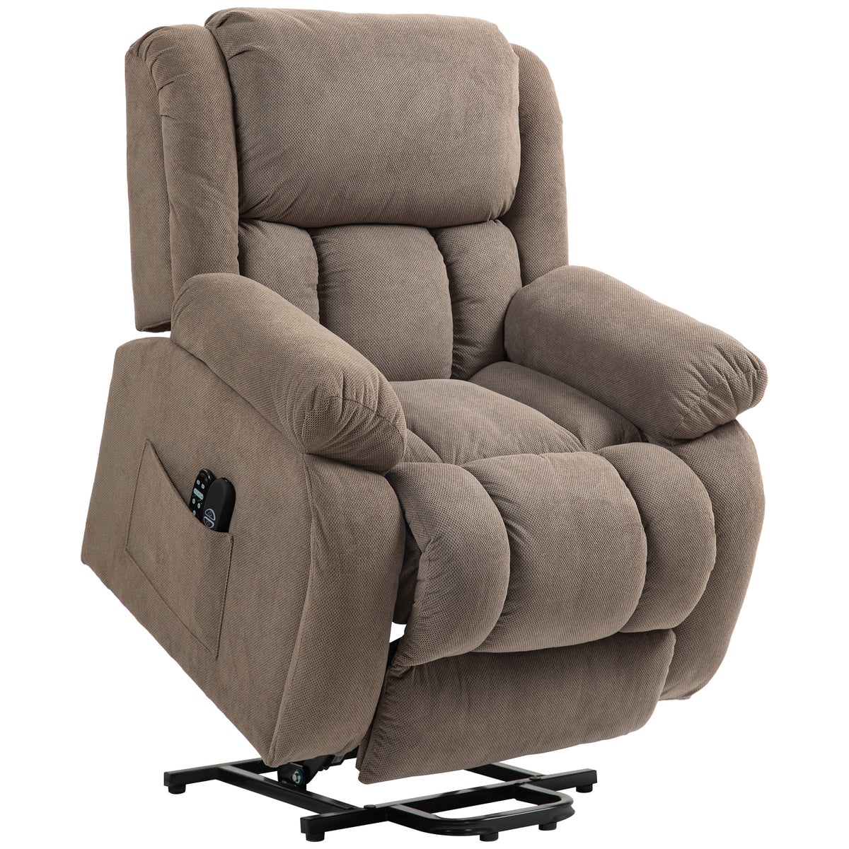 Fauteuil releveur électrique massage et chauffage avec repose-pied, dossier inclinable, télécommande et poche latérale-0