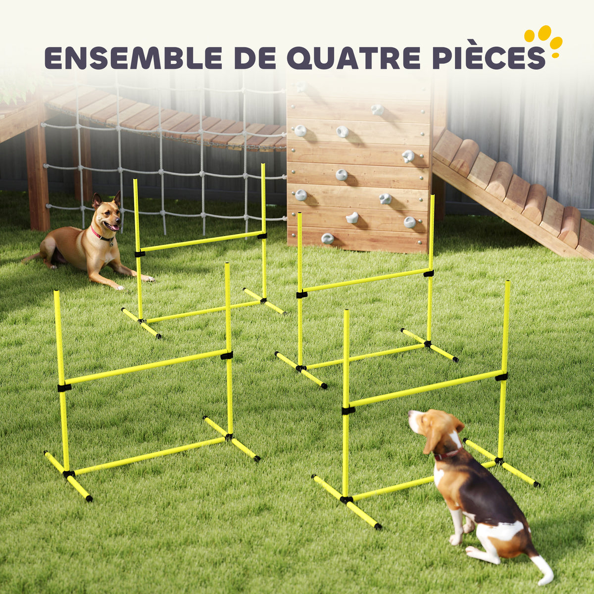 Agility sport pour chiens set de 4 obstacles professionnels avec système de maintien au sol sac transport fourni-4