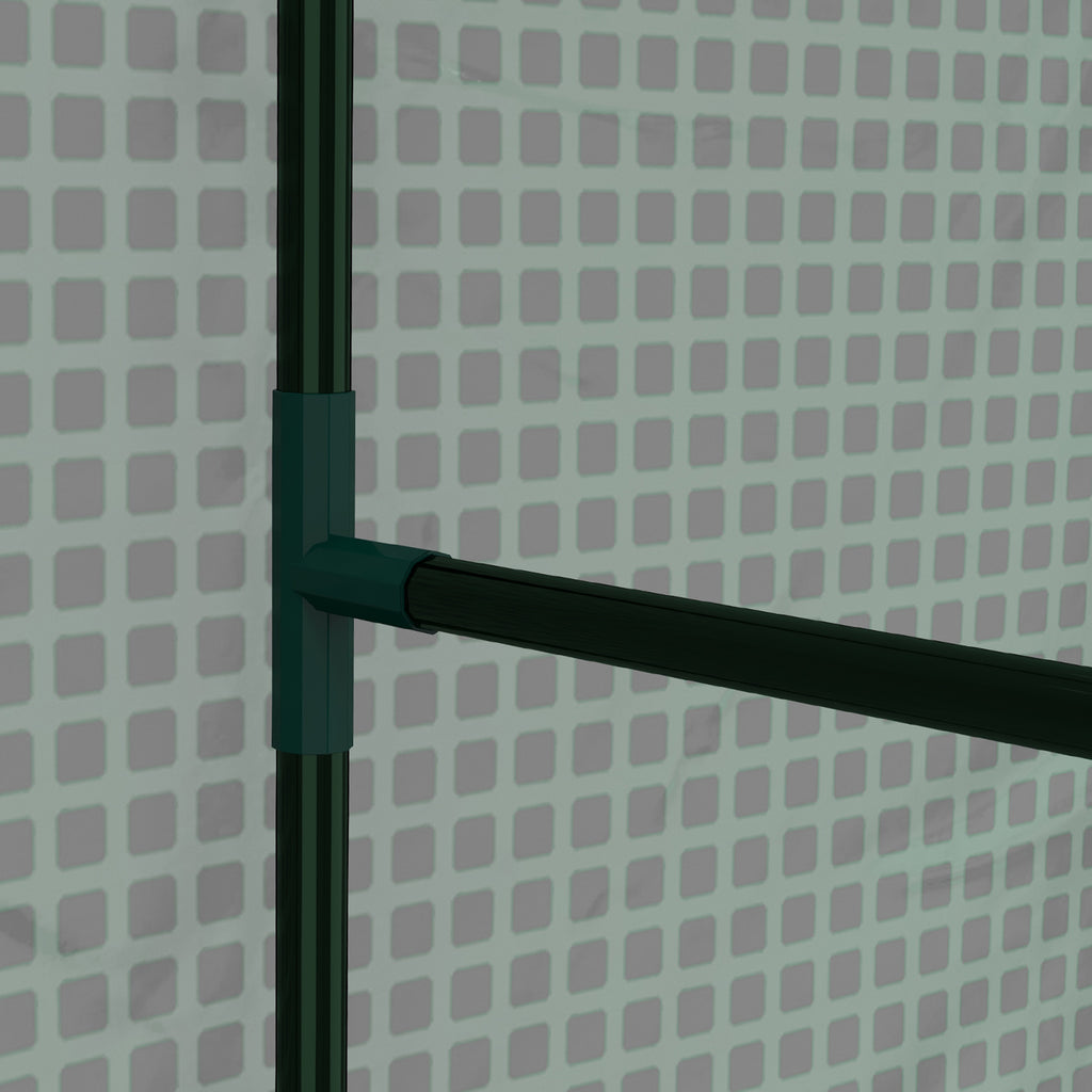 Serre de jardin avec 2 espaces et 2 portes enroulables - 0,8 m² Serre à tomates dim. 1L x 0,8l x 1,5H m, Acier et PE-8