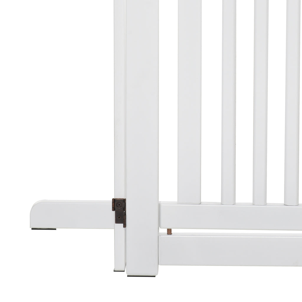 Barrière de sécurité chien barrière modulable pliable avec porte verrouillable intégrée 155 x 35,5 x 76 cm MDF blanc-8