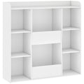 Meuble rangement enfant, bibliothèque enfants avec 8 compartiments et étagère supérieure, 104 x 29 x 101,5 cm, blanc-0
