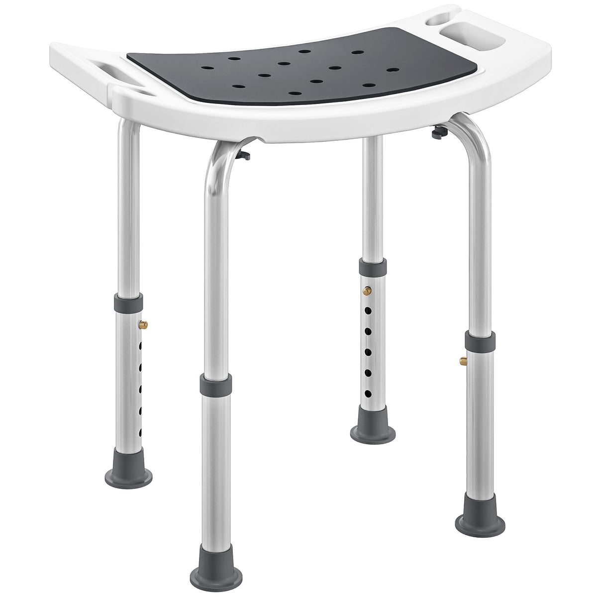 Siège de Douche réglable en Hauteur Tabouret de Douche Ergonomique Pieds antidérapants Charge Max. 135 Kg alu HDPE Gris-0