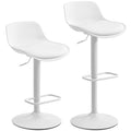 Lot de 2 tabourets de bar, tabourets hauts cuisine avec siège pivotant et hauteur réglable, 43 x 45 x 100 cm, blanc-0