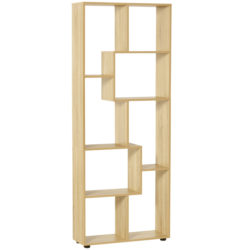 Bibliothèque étagère Zig zag Design Contemporain 70L x 24l x 178H cm Panneaux Particules Bois naturel-0
