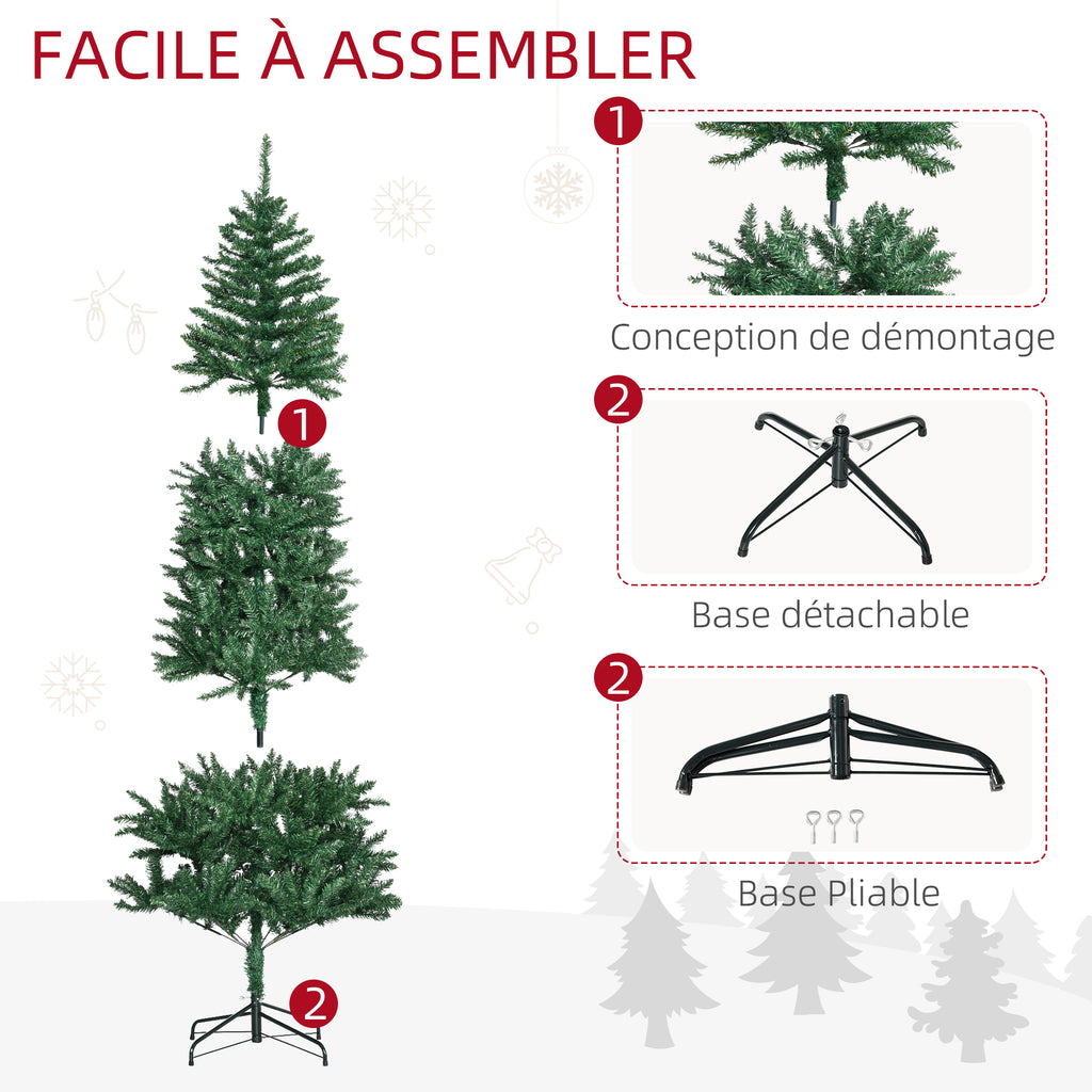 Sapin de Noël Artificiel 210H cm 865 Branches épines Imitation Nordmann Grand réalisme Vert-6