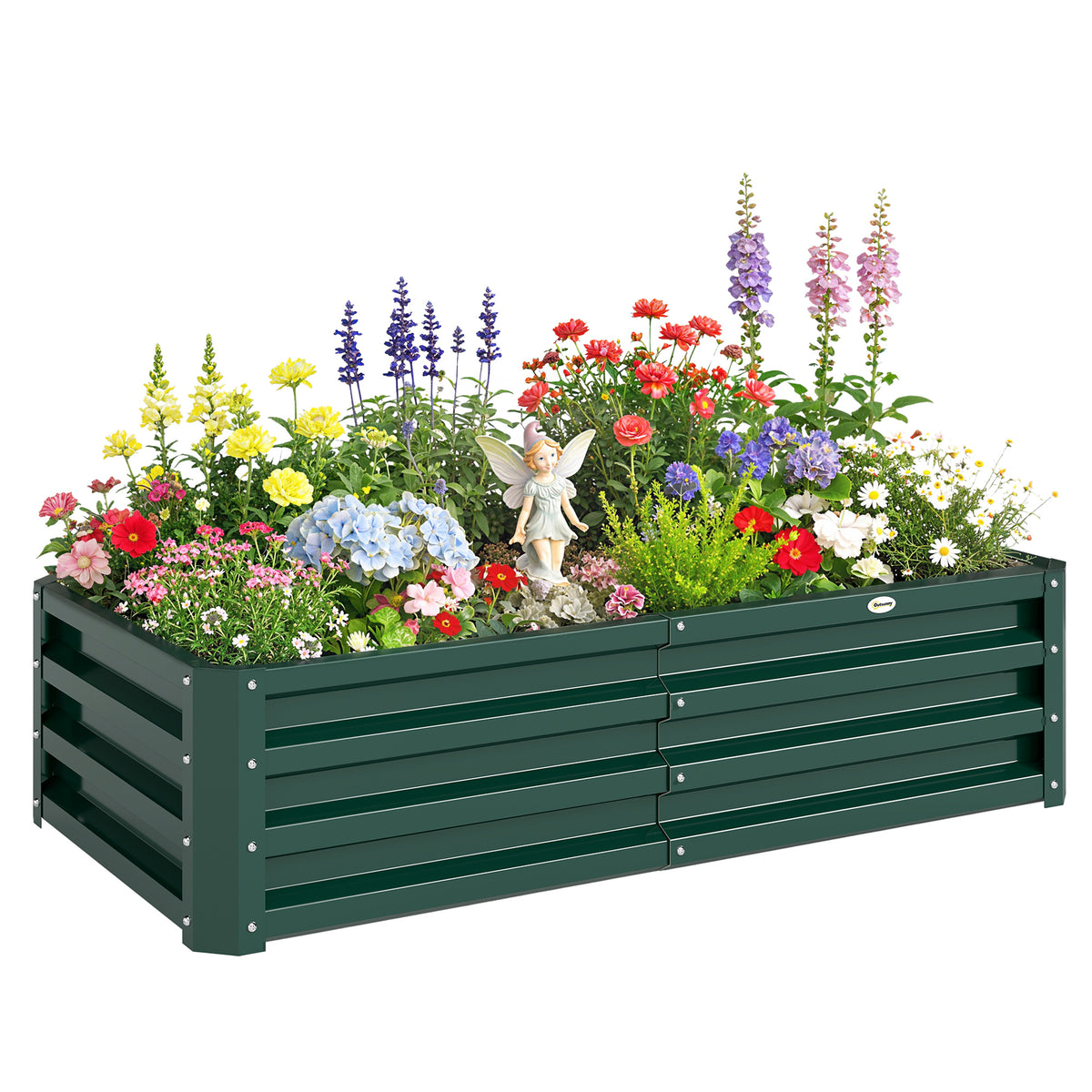 Carré potager de jardin rectangulaire tôle d'acier ondulée 120 x 60 x 30 cm vert foncé-0