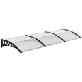 Auvent de porte toit marquise en polycarbonate auvent de porte d'entrée bord en aluminium contre la pluie et UV-0