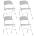 Lot de 4 chaises pliantes chaises de salle à manger portables cadre en acier 45 x 46 x 78 cm blanc-0
