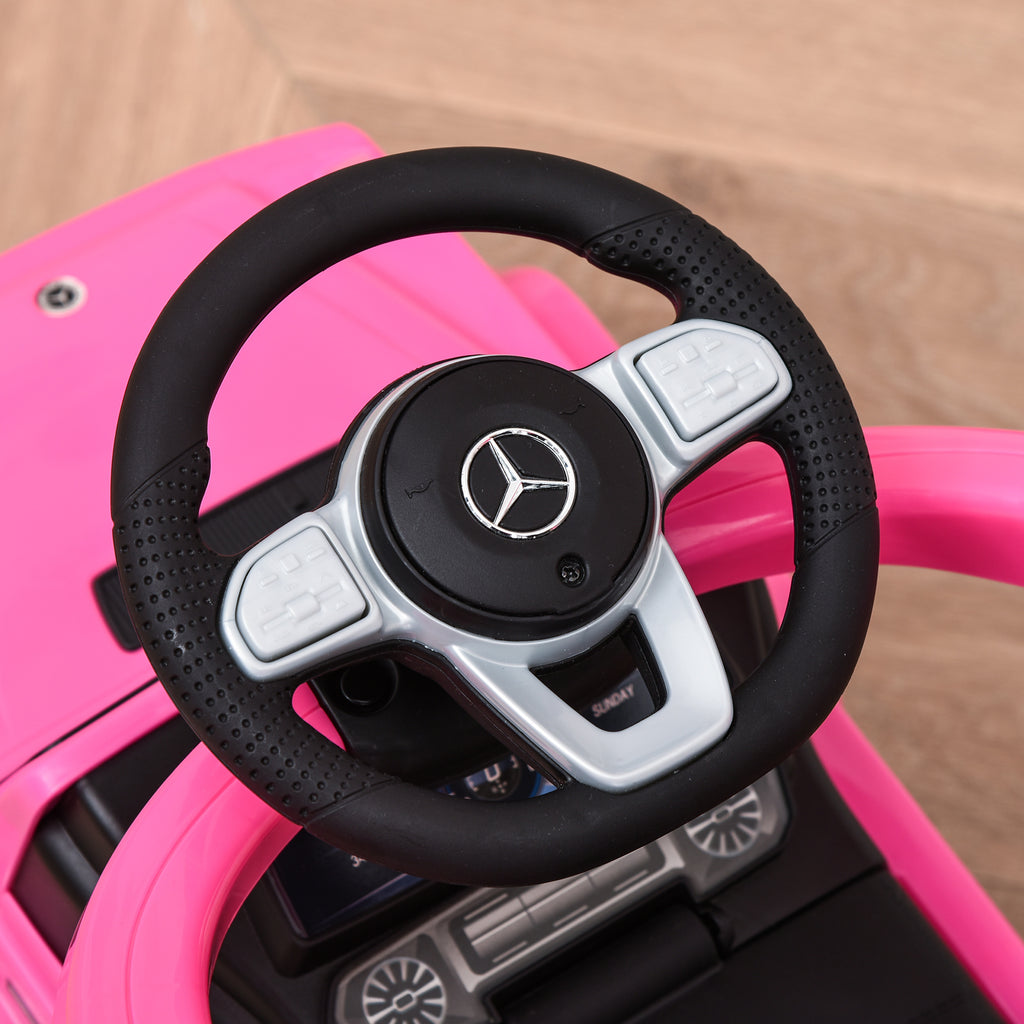Porteur Enfants Voiture Enfant Multi-équipée 12-36 Mois klaxon Marche-Pieds, Garde-Corps et ombrelle Rose-9