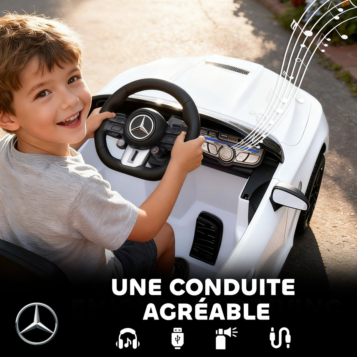 Voiture électrique enfants Mercedes AMG CLE 53 12V 2 moteurs télécommande parentale 2,4G 99 x 55 x 43 cm blanc-6