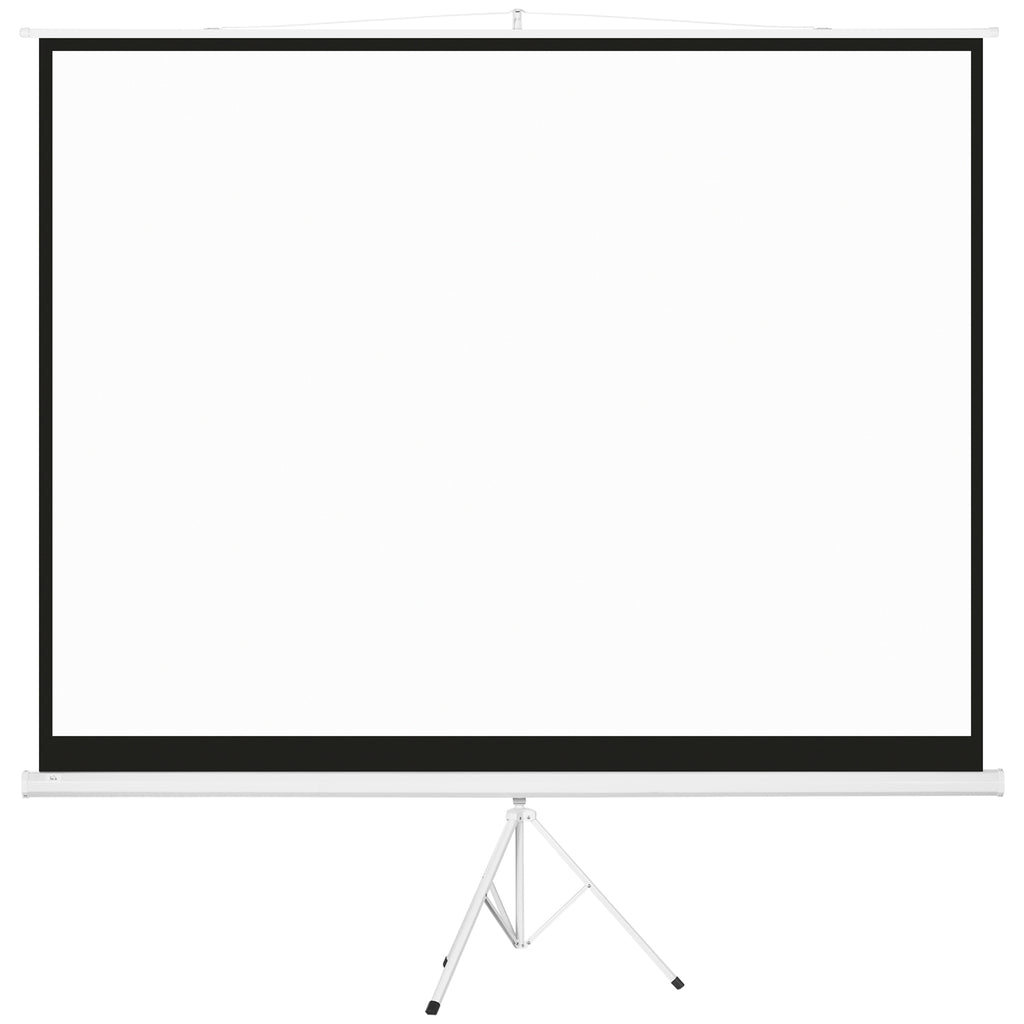 Écran de projection avec trépied pliable 120 pouces 4K HD 4:3, écran vidéoprojecteur réglable en hauteur, blanc-0