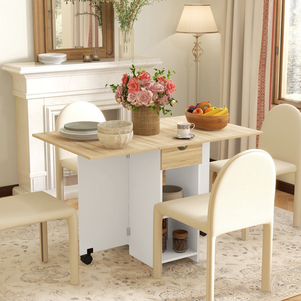 Table à manger pliante table de cuisine extensible pour 2 à 4 personnes 2 abattants 120 x 72 x 75 cm chêne-9