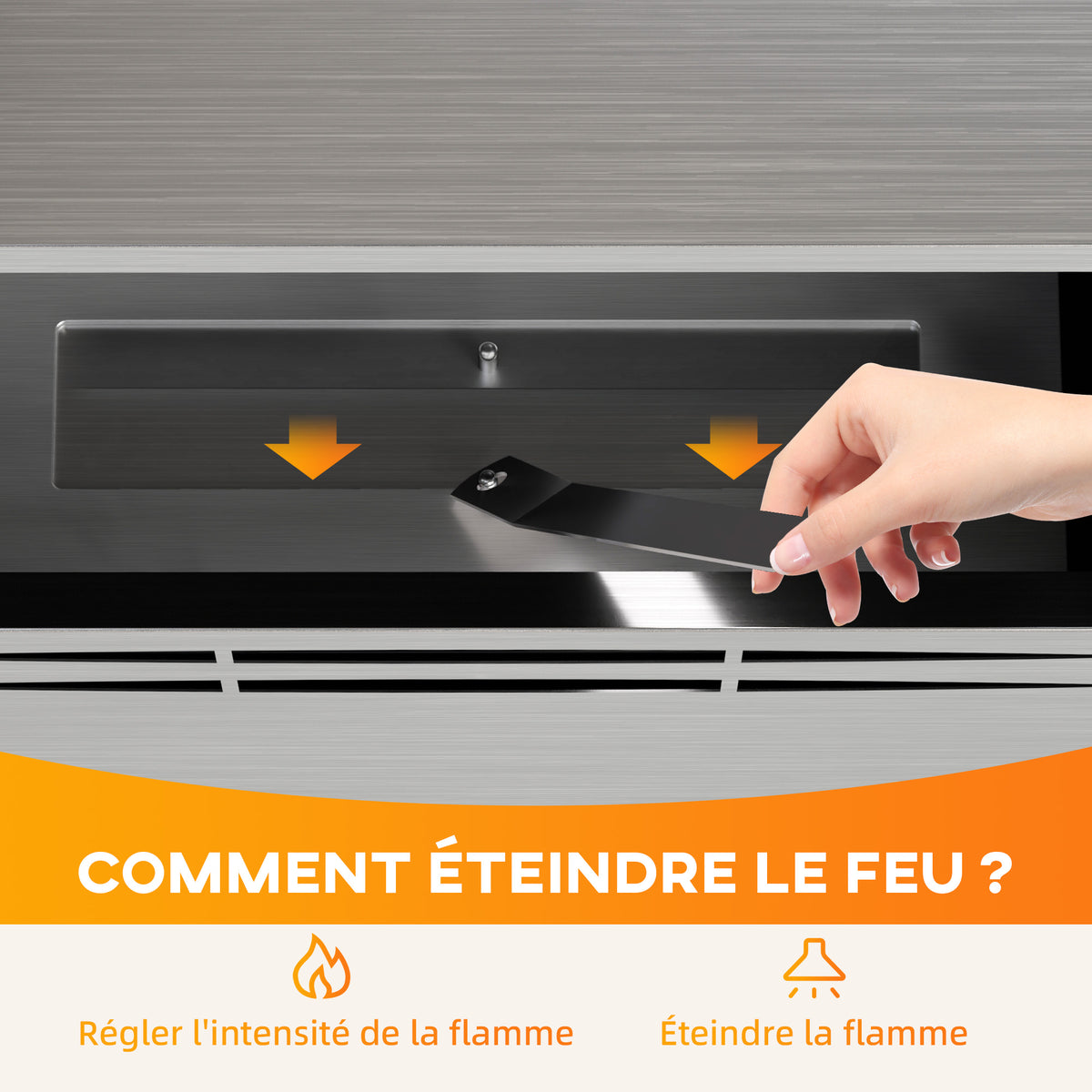 Cheminée à l'éthanol en acier inoxydable, volume de 0,9 litre, brûle jusqu'à 3,3 heures, argenté-4