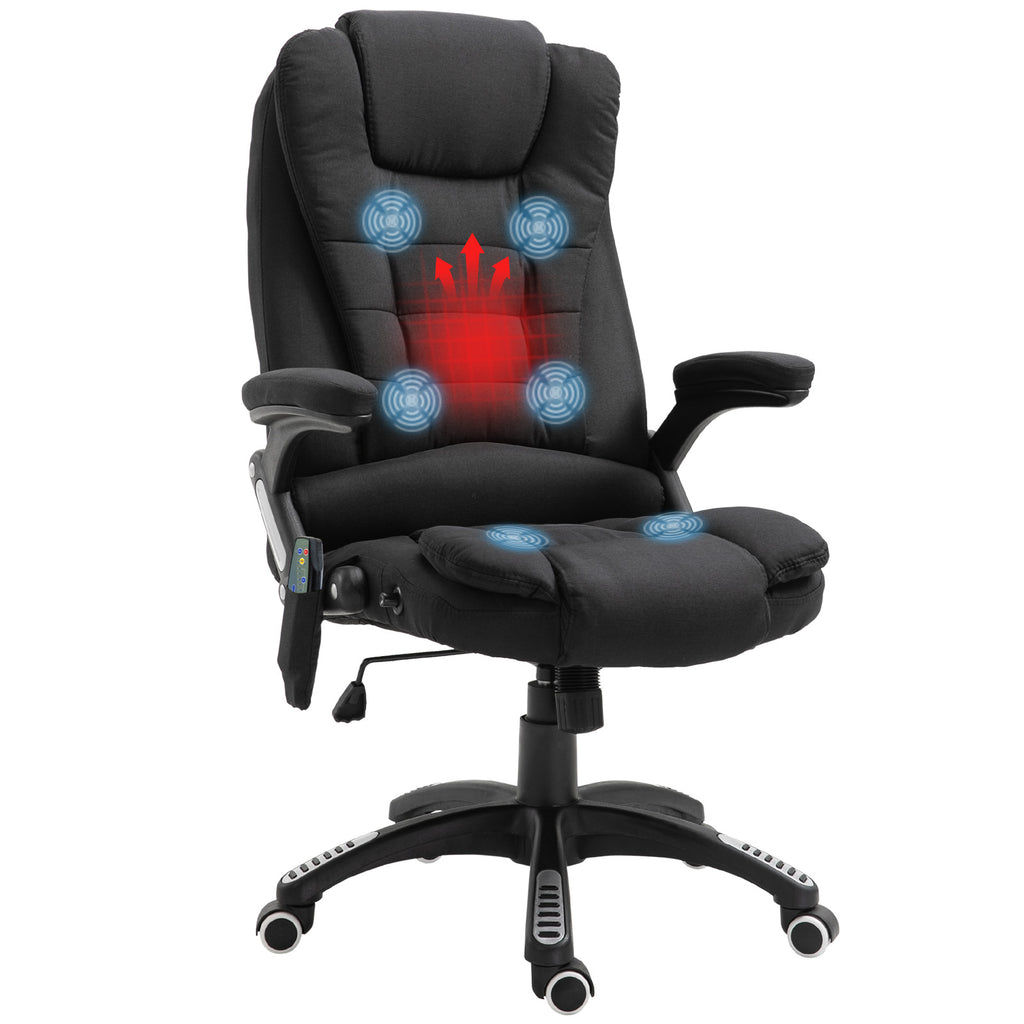 Fauteuil de bureau massant et chauffant, chaise de bureau, chaise ergonomique avec hauteur réglable, dossier-0