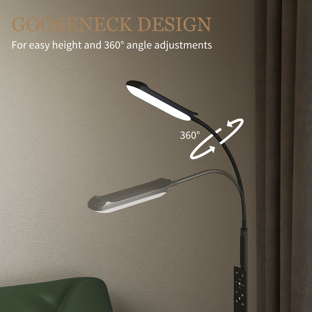 Lampadaire sur pied de salon avec télécommande, contrôle tactile, température couleur et luminosité réglables, noir-7