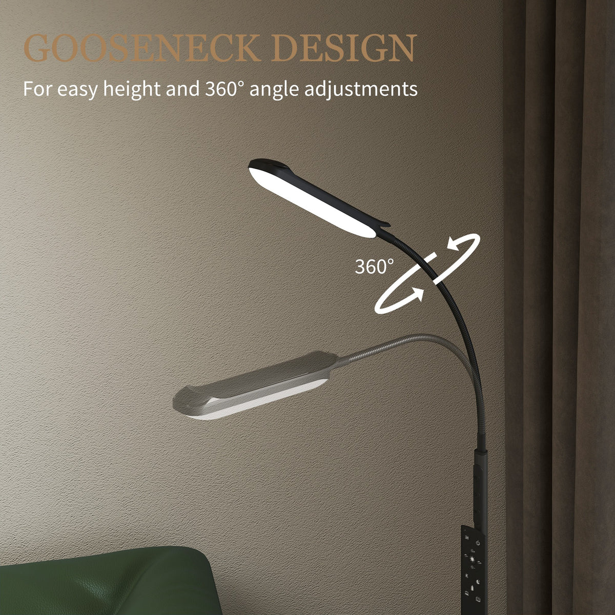 Lampadaire sur pied de salon avec télécommande, contrôle tactile, température couleur et luminosité réglables, noir-7
