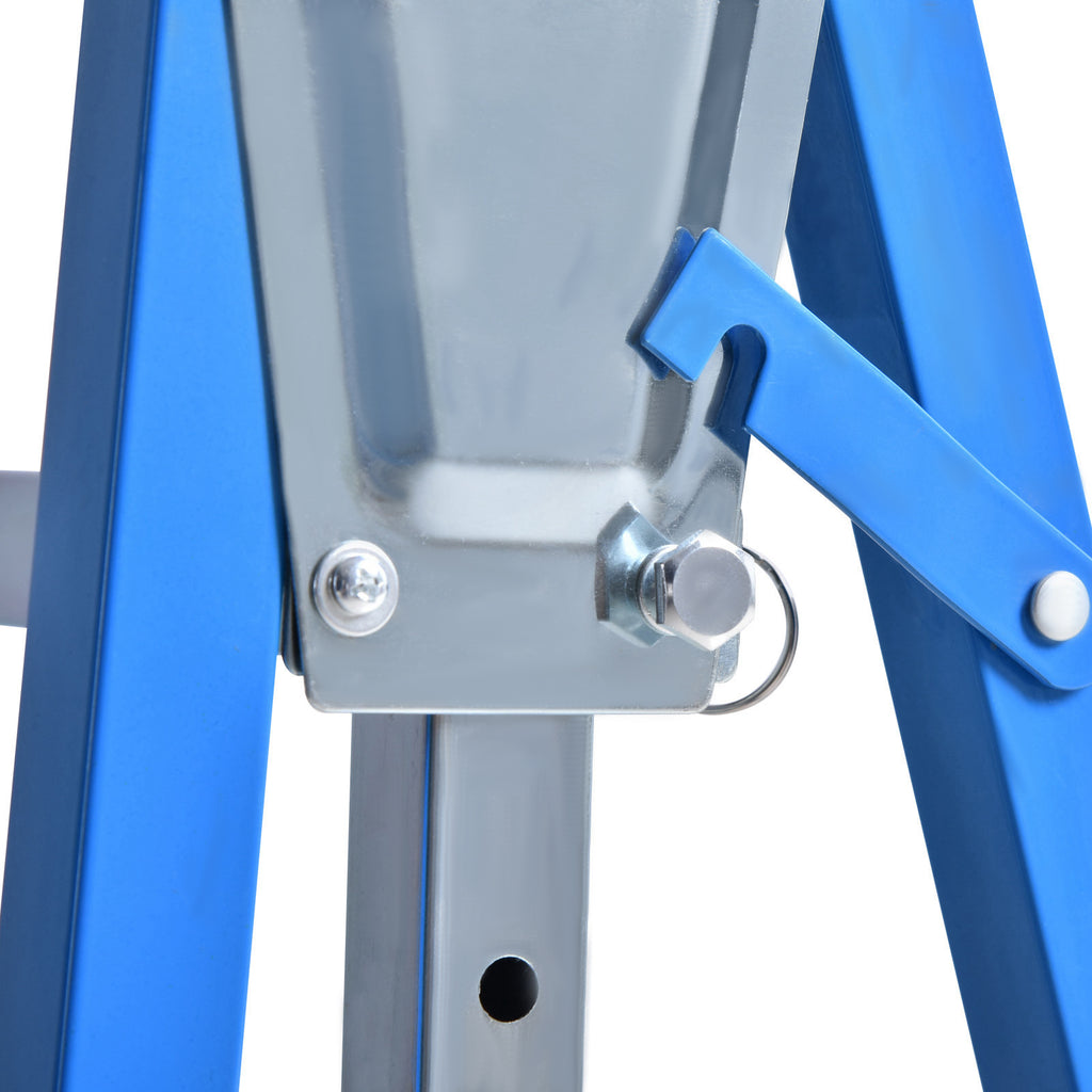 Lot de 2 Tréteaux Pliables Télescopiques Hauteur Réglable 80-130 cm Acier Bleu-6