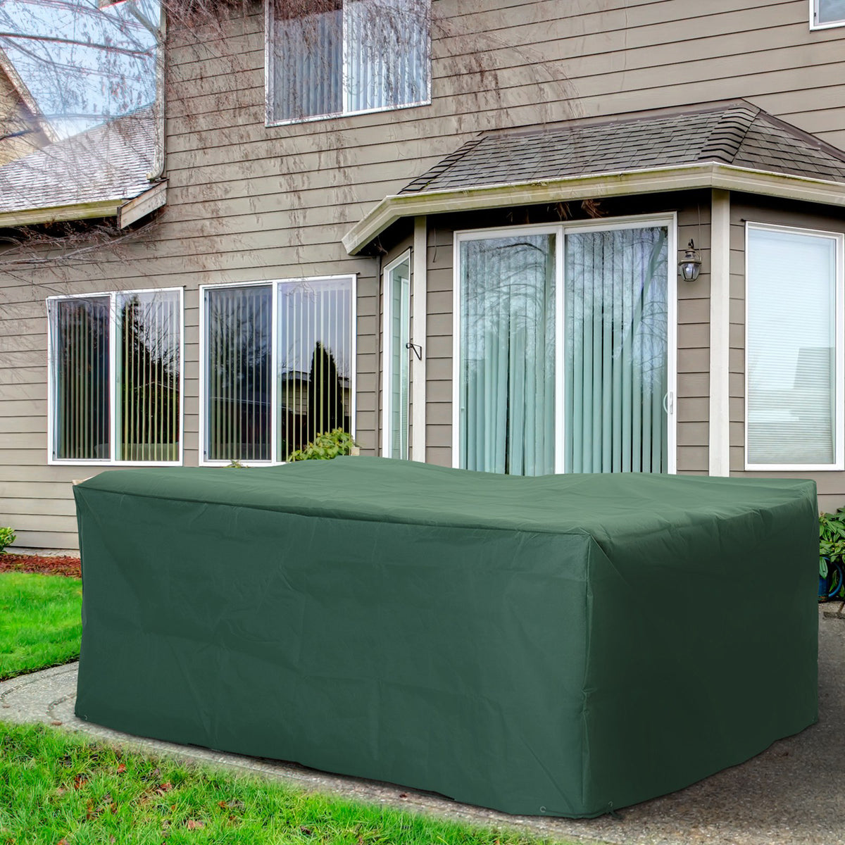 Housse de Protection Étanche Housse Salon de Jardin 600D Oxford Tissu Bâche Salon de Jardin Extérieur Imperméable rectangulaire 210L x 140l x 80H cm Vert-1