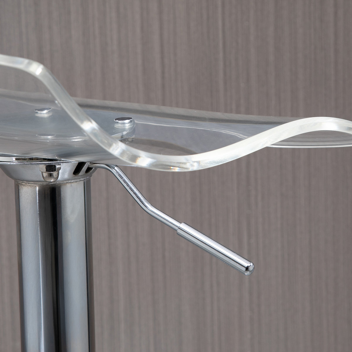 Lot de 2 tabourets de bar design contemporain assise acrylique et piètement métal - pivotant 360° - hauteur réglable avec repose-pieds - transparent-8