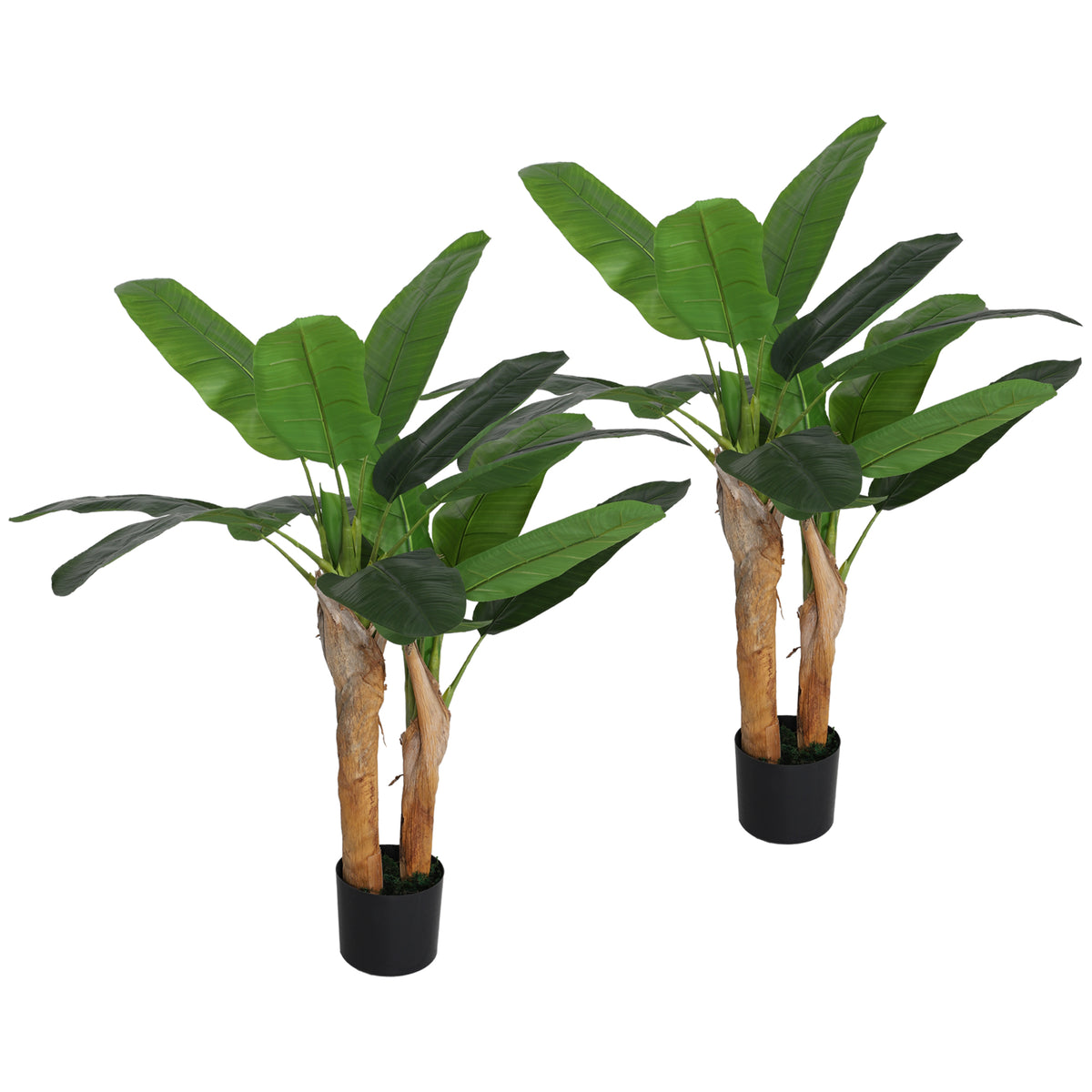 Lot de 2 plantes artificielles intérieurs 120 cm bananiers en pot décoration pour maison, bureau, salon, chambre-9