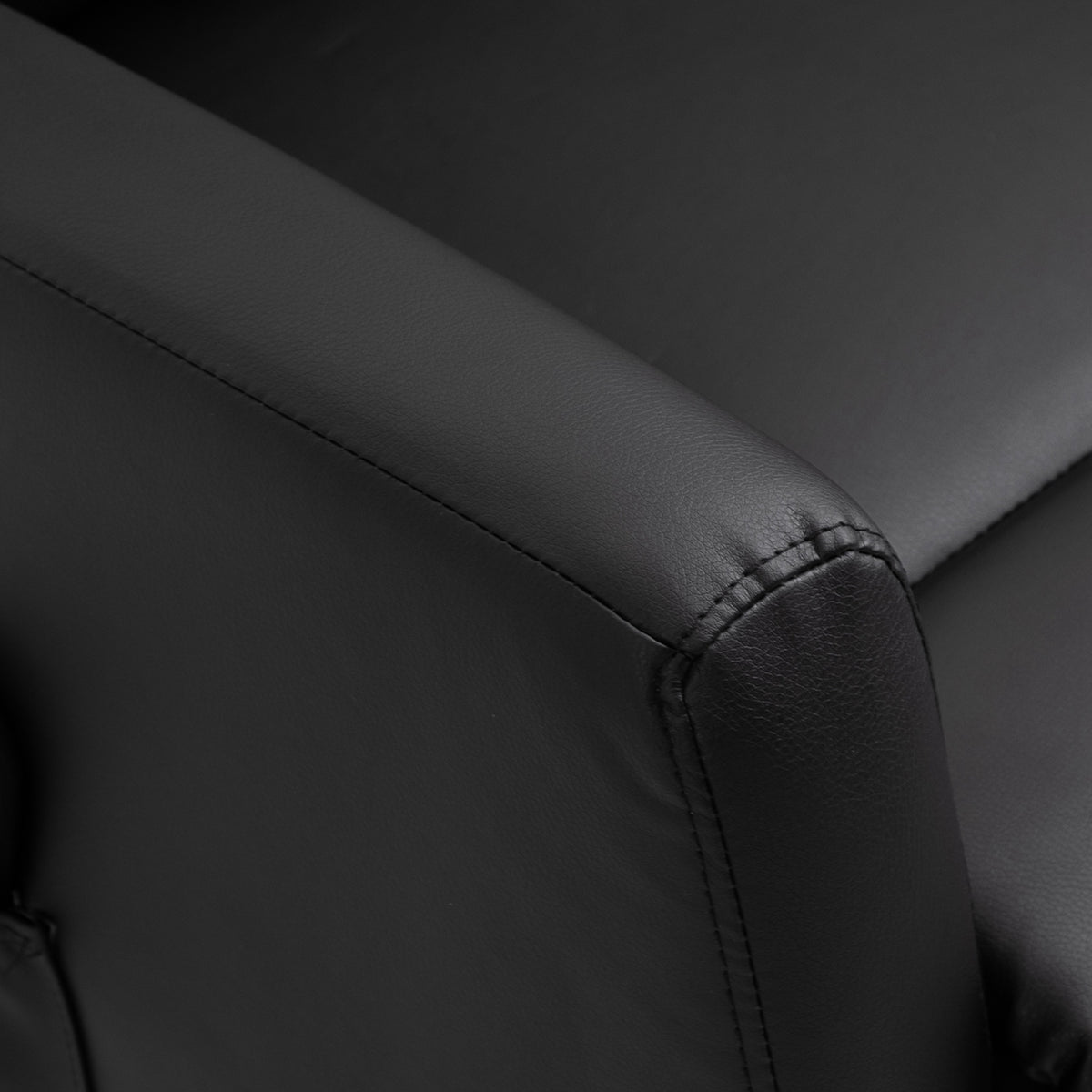 Fauteuil releveur électrique inclinable avec repose-pied ajustable et télécommande revêtement synthétique noir-7