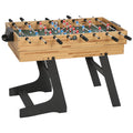 Table multijeux 13 en 1 pliable, table de jeu baby-foot, billard, pour enfants et adultes 120 x 106 x 82 cm noyer clair-0