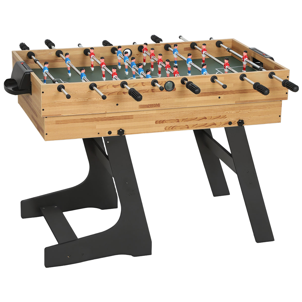 Table multijeux 13 en 1 pliable, table de jeu baby-foot, billard, pour enfants et adultes 120 x 106 x 82 cm noyer clair-0
